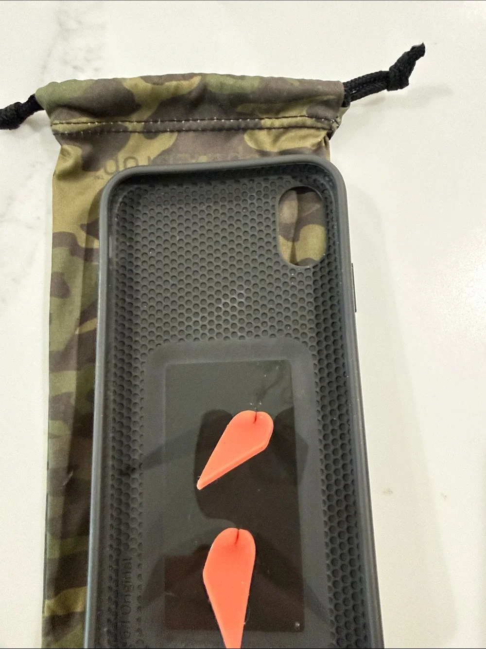 Loopy case Camouflage Pattern Phone Case with Orange Loop Grip